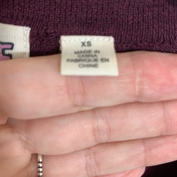 Anthropologie Rosie Neira Button Trail Burgandy Cardigan - Picture 5 of 7